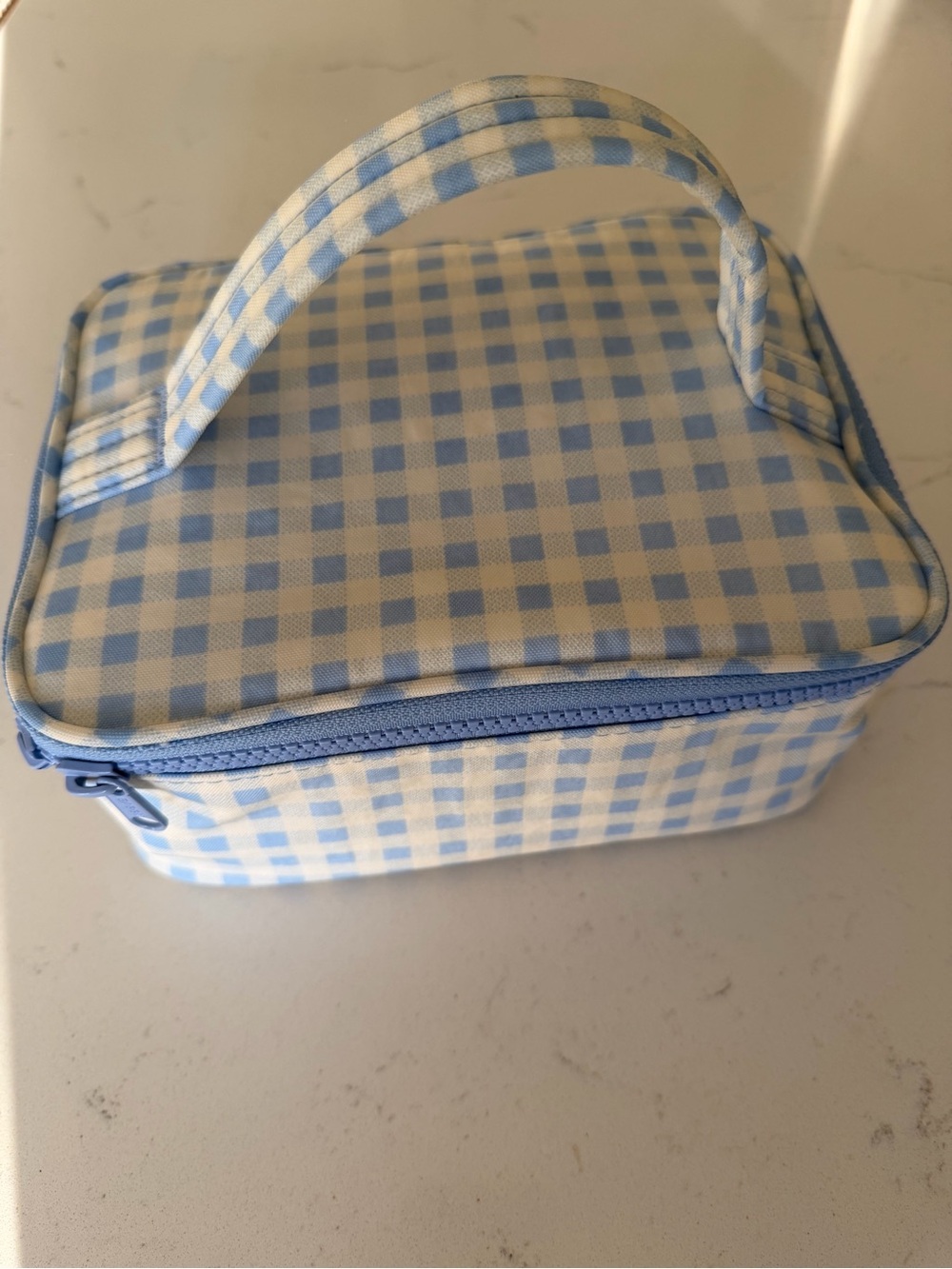 Baggu blue gingham small cosmetic bag - Picture 2 of 3